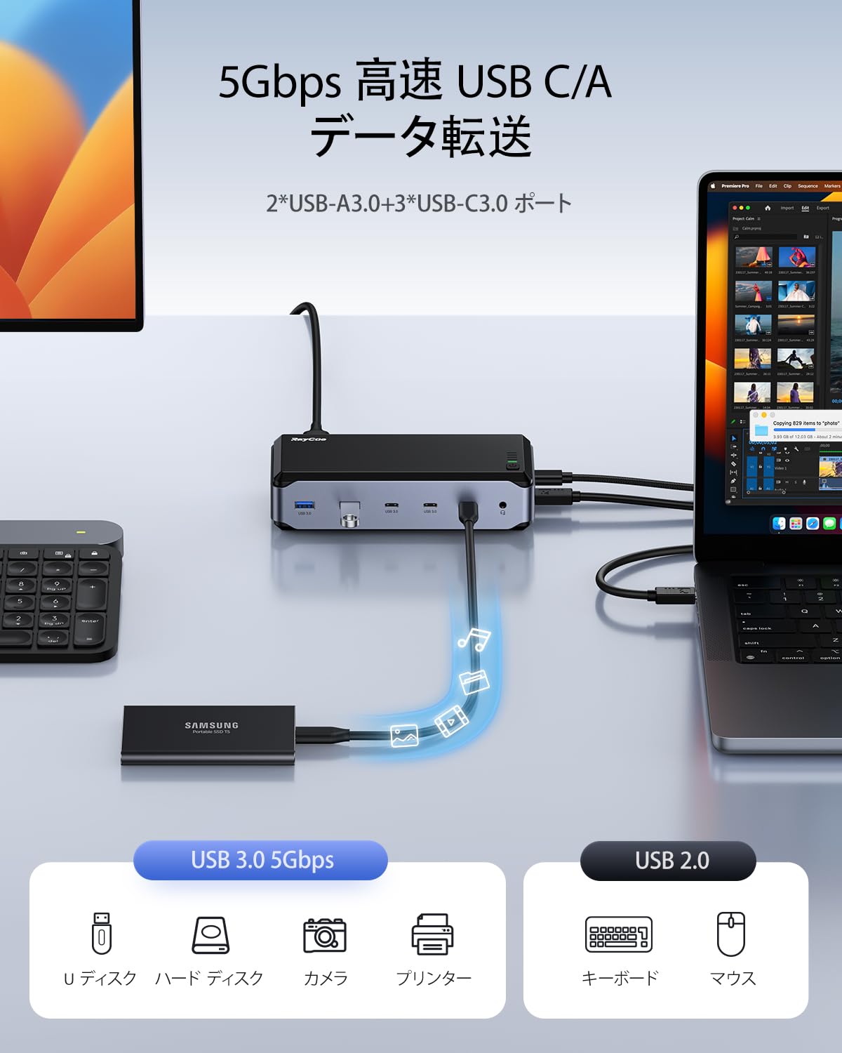 Amazon.co.jp: RayCue 13IN1 ドッキングステーション USB-C Dock 100W